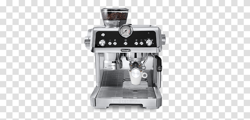 Delonghi La Specialista Espresso Machine, Coffee Cup, Mixer, Appliance, Beverage Transparent Png