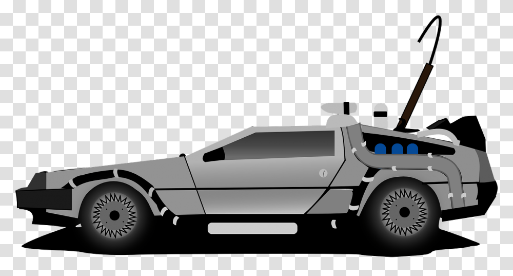 Delorean Car Time Machine Back To Free Vector Graphic On Back To The Future Delorean Car, Vehicle, Transportation, Wheel, Tire Transparent Png