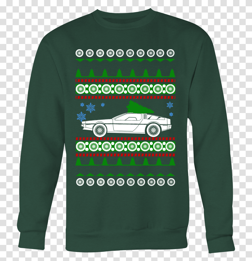 Delorean Dmc 12 Ugly Christmas Sweater, Sleeve, Apparel, Long Sleeve Transparent Png