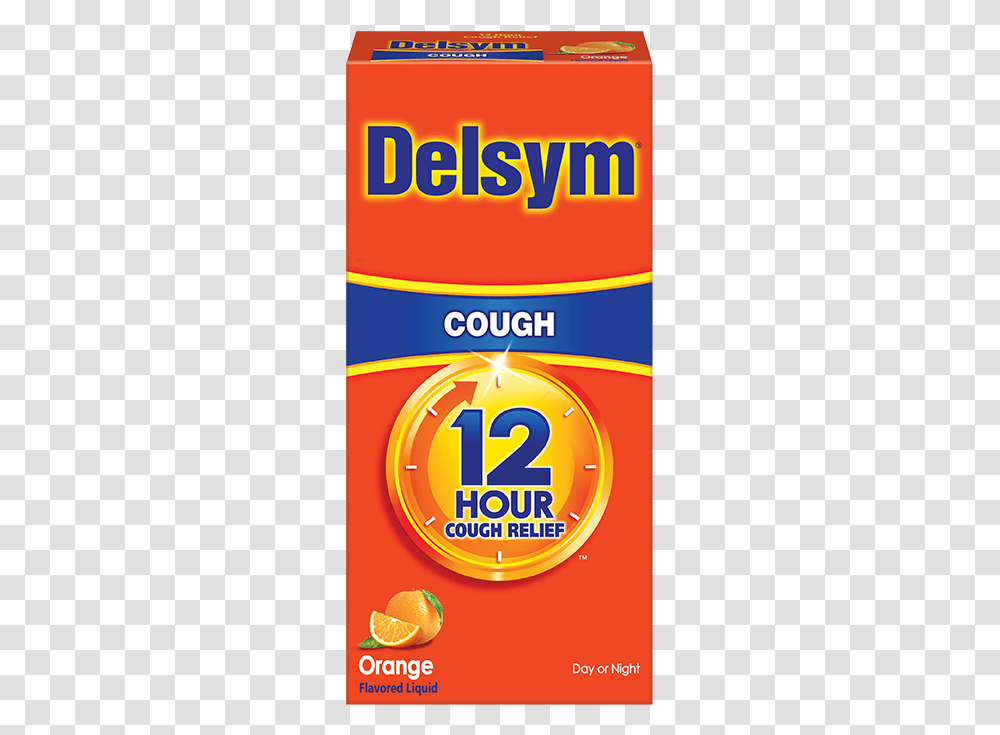 Delsym 12 Hour Cough Relief Fruit, Logo, Label Transparent Png