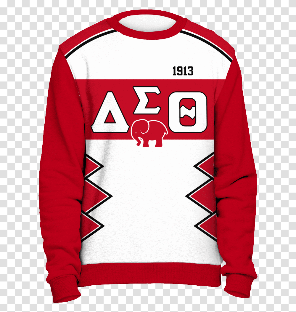 Delta Sigma Theta Initials And Year Red Sweatshirt Anatomy Ugly Christmas Sweater, Apparel, Sleeve, Long Sleeve Transparent Png