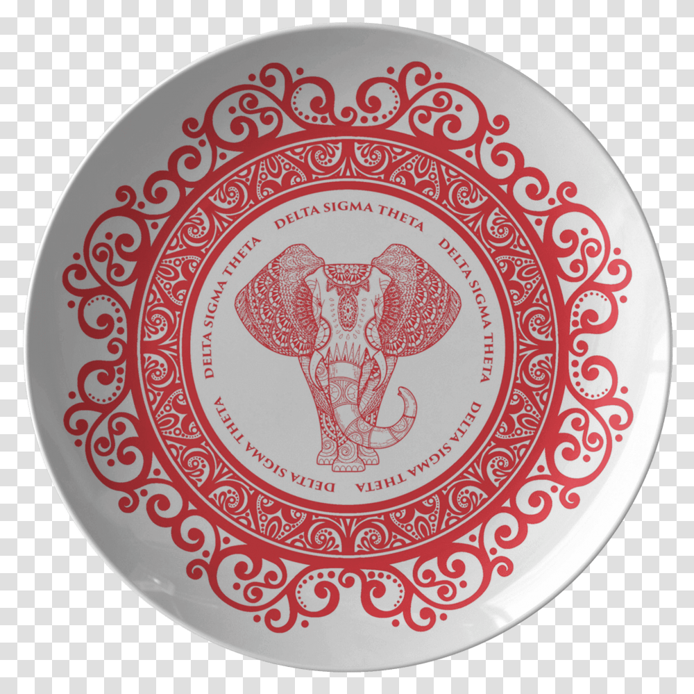 Delta Sigma Theta Plate Ganpati Mandal Logo Design, Porcelain, Pottery, Dish Transparent Png