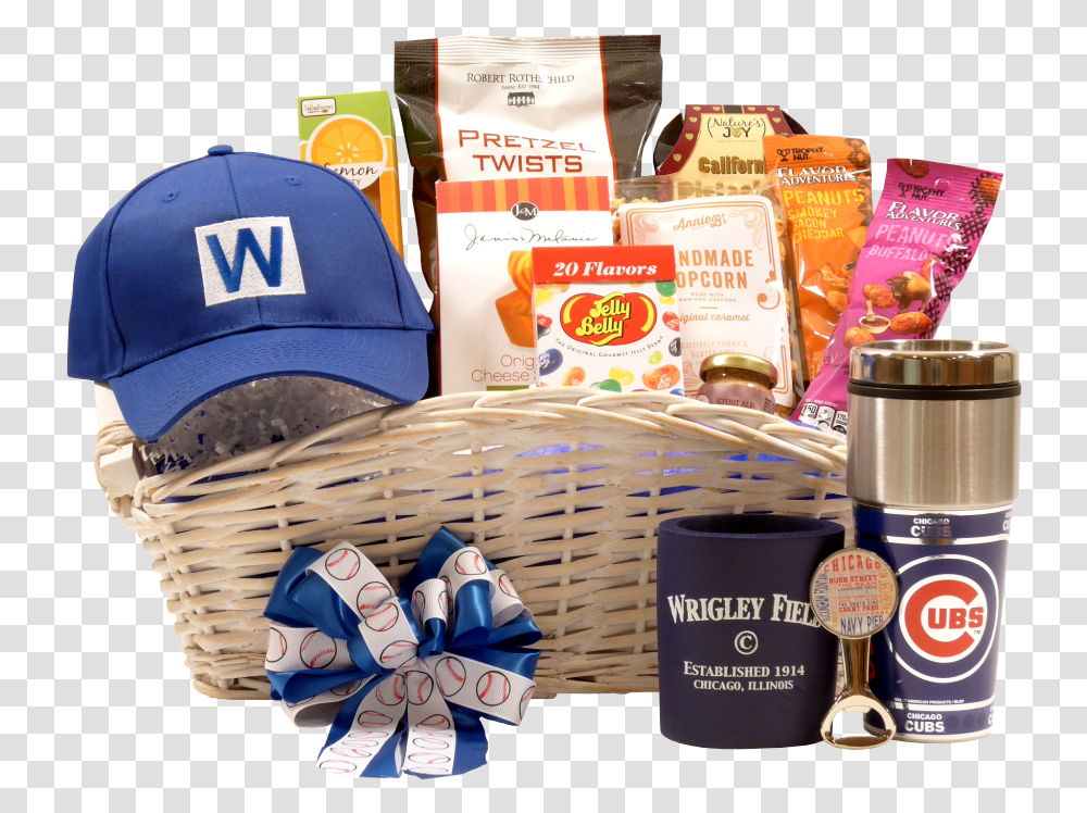 Deluxe Chicago Cubs Gift Basket Gift Basket, Apparel, Burger, Food Transparent Png
