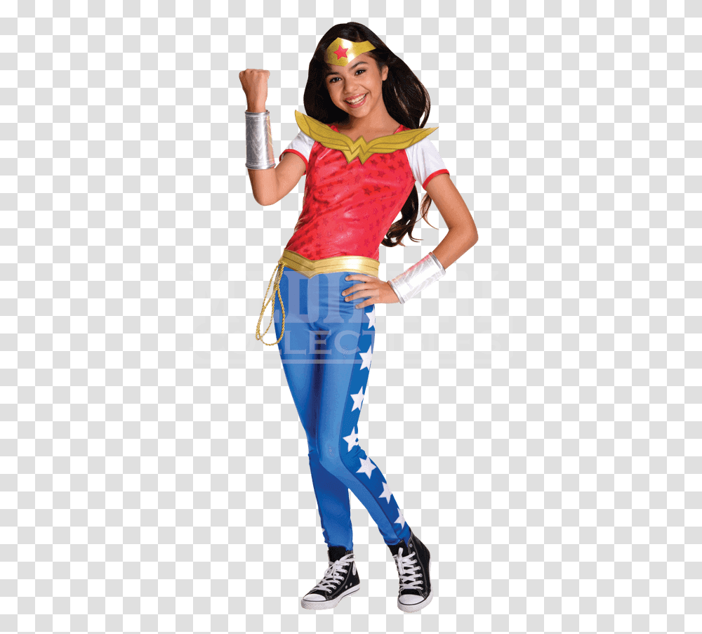 Deluxe Dc Superhero Girls Wonder Woman Costume Wonder Woman Kids Costume, Shoe, Footwear, Person Transparent Png