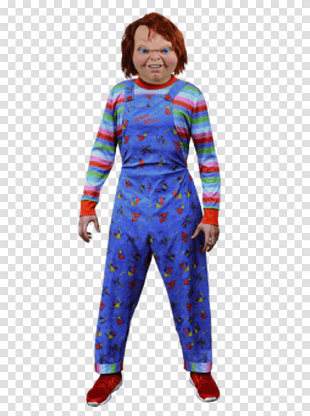 Deluxe Good Guy Chucky Adult Costume Child's Play 2 Chucky Costume, Apparel, Pajamas, Person Transparent Png
