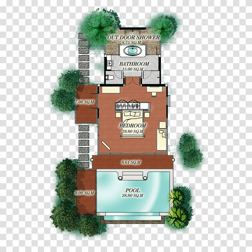 Deluxe Hillside Seaview Plan Nora Buri Hillside Pool Villa, Floor Plan, Diagram, Neighborhood, Urban Transparent Png
