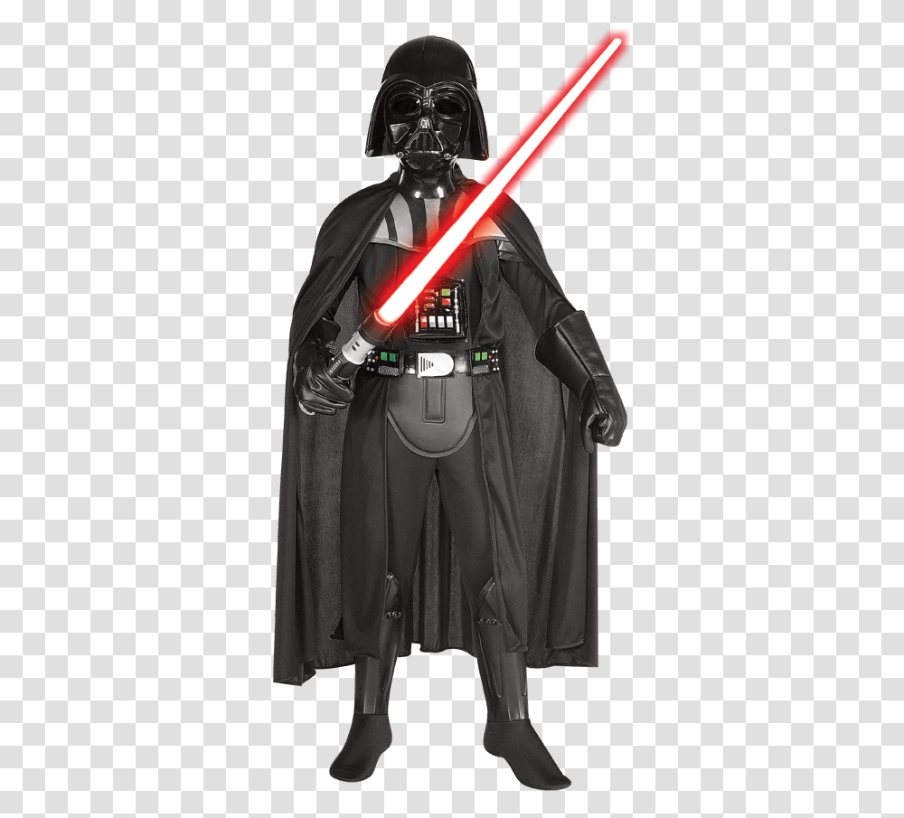 Deluxe Kids Darth Vader Costume Darth Vader Kids Costume, Coat, Person, Helmet Transparent Png