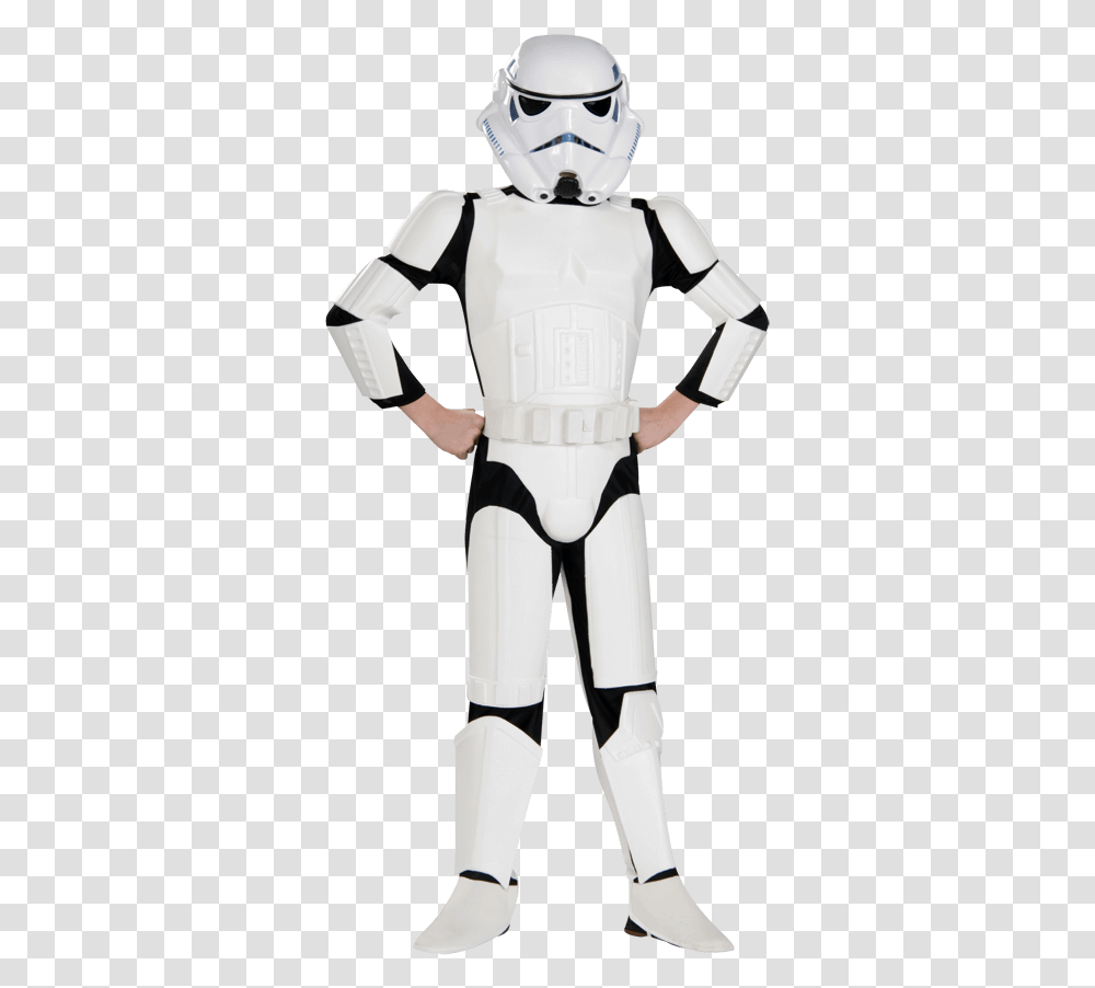 Deluxe Kids Stormtrooper Costume Stormtrooper Kostm Kinder, Person, Helmet, Arm Transparent Png