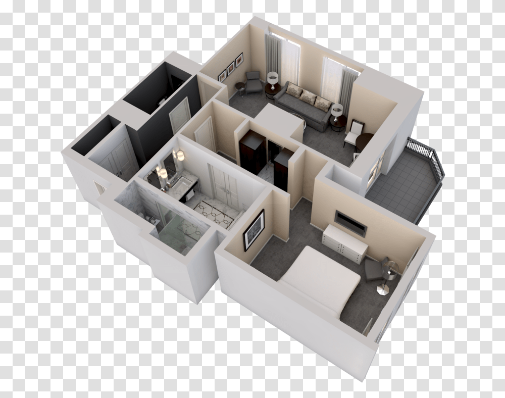Deluxe One Bedroom Suite Floor Plan, Diagram, Box, Plot Transparent Png