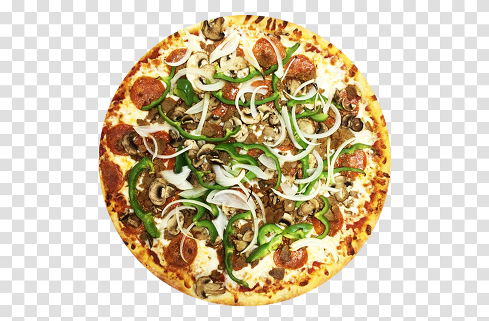 Deluxe Pizza Fast Food, Dish, Meal, Platter, Plant Transparent Png