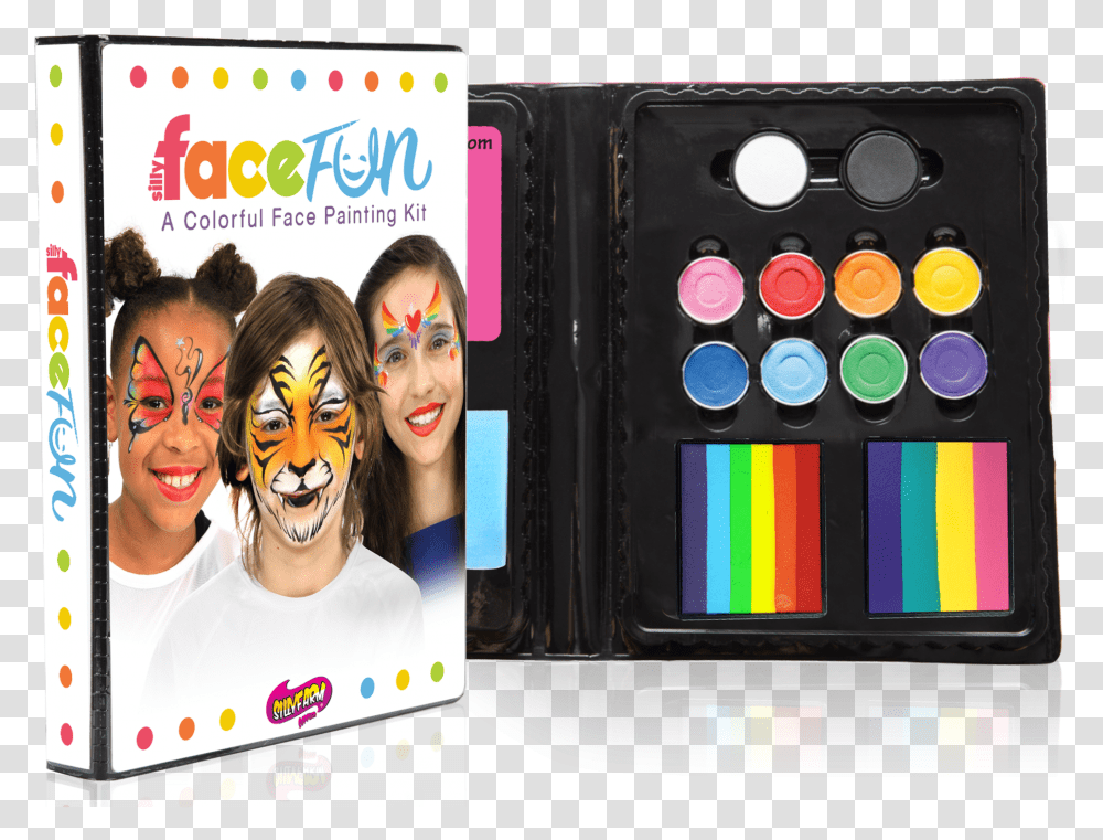 Deluxe Rainbow Party Silly Face Fun Kit Face Paint Silly Farm, Person, Human, Mobile Phone, Electronics Transparent Png