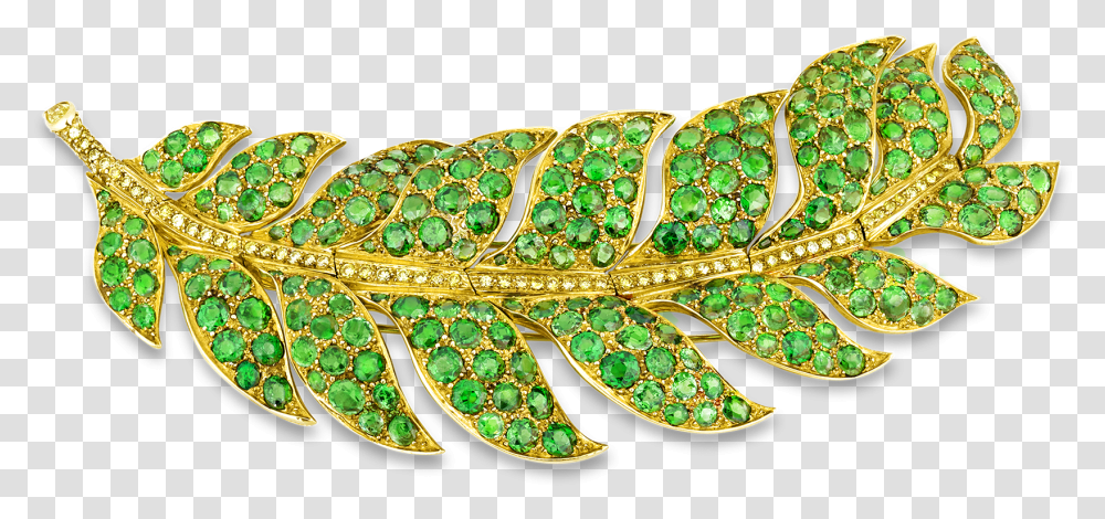 Demantoid Garnet And Yellow Diamond Leaf Brooch Bracelet, Accessories, Accessory, Jewelry, Gemstone Transparent Png