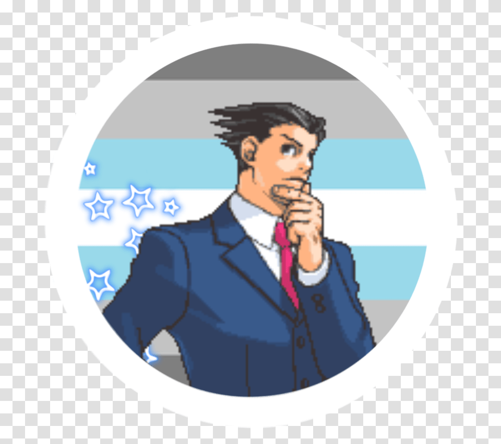 Demi Boy Phoenix Icons Sorry They Look Small They Have Phoenix Wright Sprite Gif, Person, Label, Tie Transparent Png