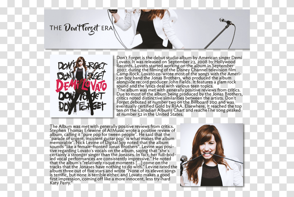 Demi Lovato Don't Forget, Person, Poster, Advertisement, Flyer Transparent Png