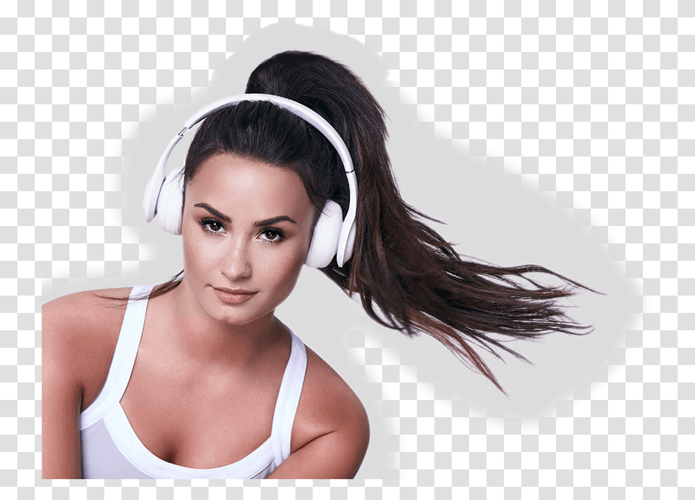 Demi Lovato Now I M Out Here Looking Like Revenge, Person, Human, Electronics, Headphones Transparent Png