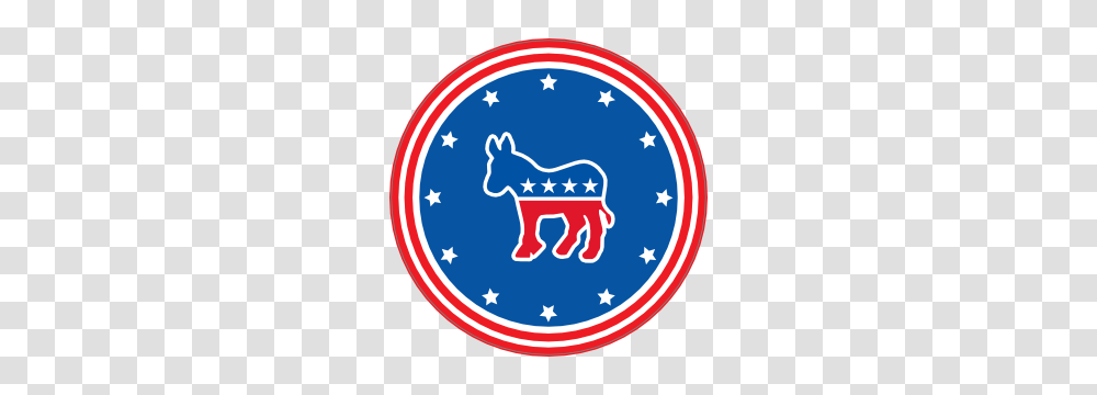 Democratic Party Donkey Printed Circle Sticker, Logo, Label Transparent Png