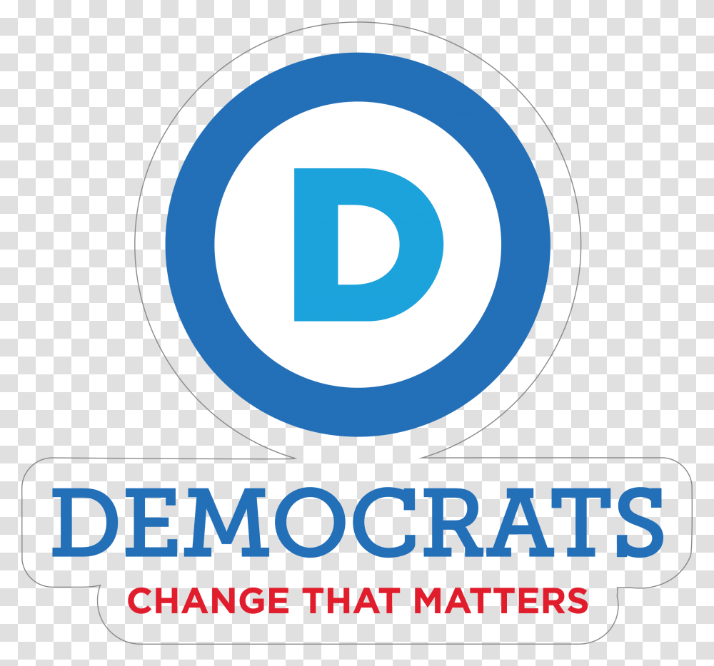 Democratic Party Logo With Slogan Tall Printed Color Democrats Change That Matters, Trademark, Number Transparent Png