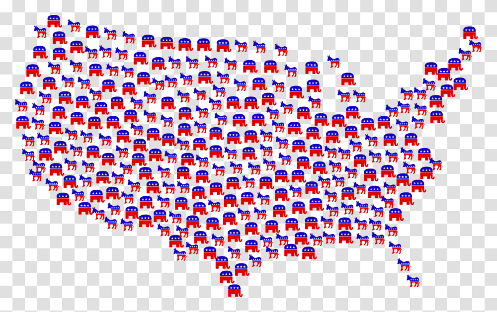 Democrats Republicans Donkey Elephant Gop Symbol Popular Vote 2016 Electoral Map, Rug, Outdoors, Nature Transparent Png
