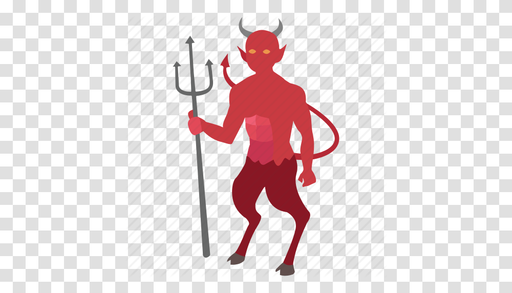 Demon Devil Diablo Hell Lucifer Satan Shaitan Icon, Trident, Emblem, Spear Transparent Png