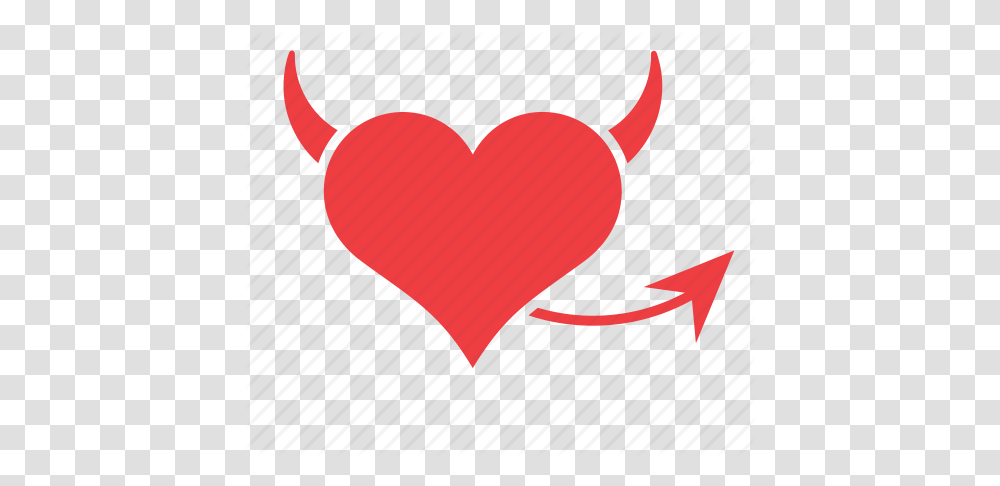 Demon Devil Heart Horns Love Monster Tail Icon, Flag, Plant, Food Transparent Png