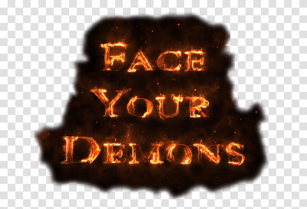 Demon Face Calligraphy, Bonfire, Flame, Lighting Transparent Png