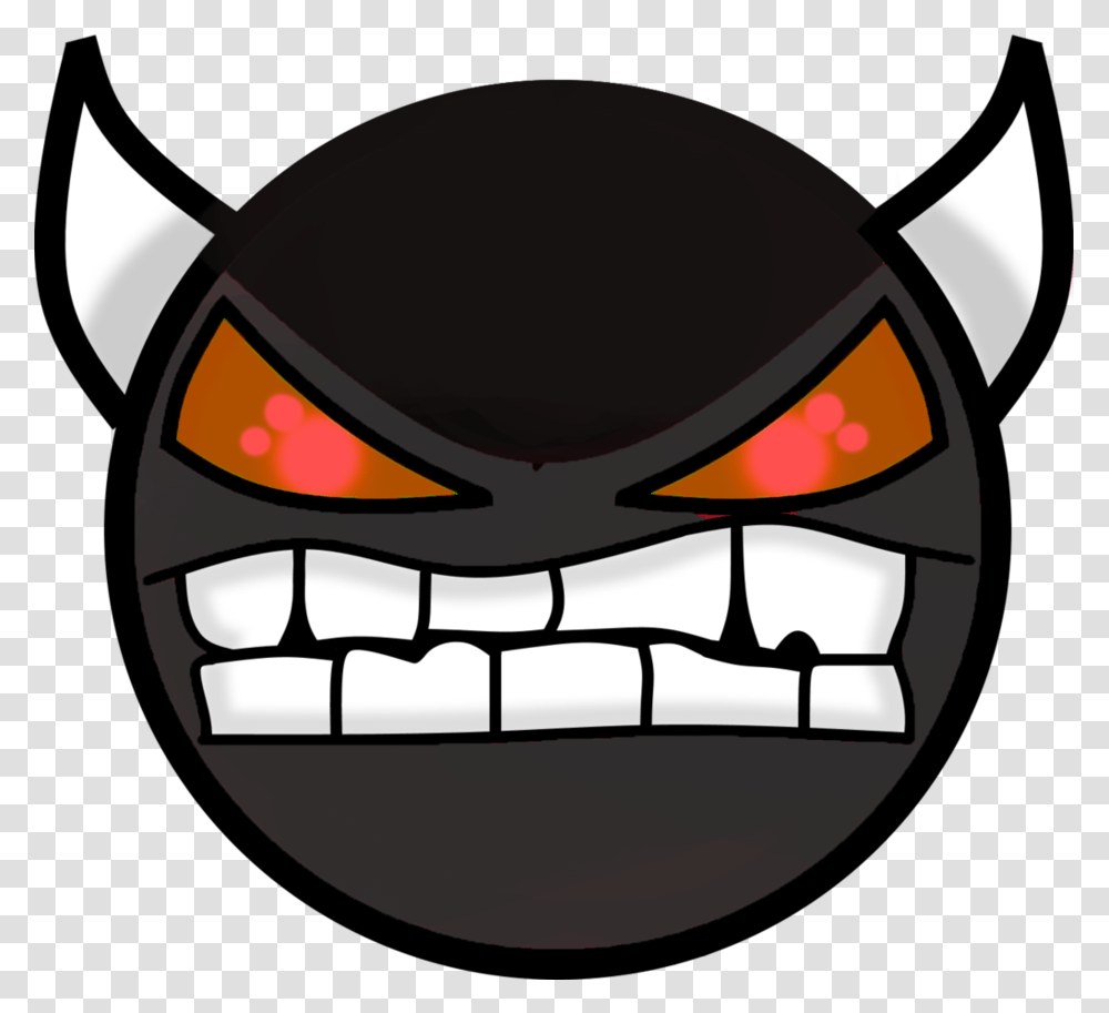 Demon Face Geometry Dash, Teeth, Mouth, Label, Sunglasses Transparent Png
