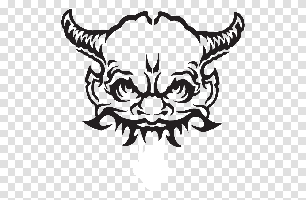 Demon Face, Stencil, Emblem Transparent Png
