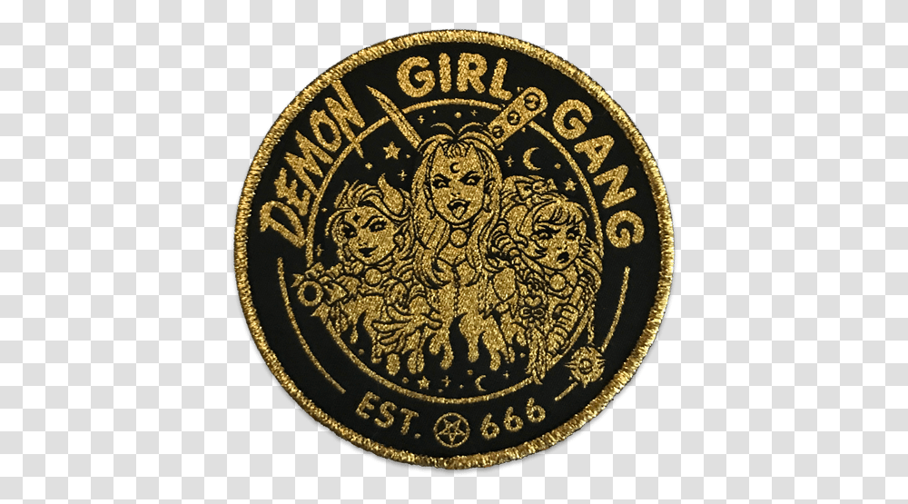 Demon Girl Gang Patch Emblem, Rug, Logo, Trademark Transparent Png