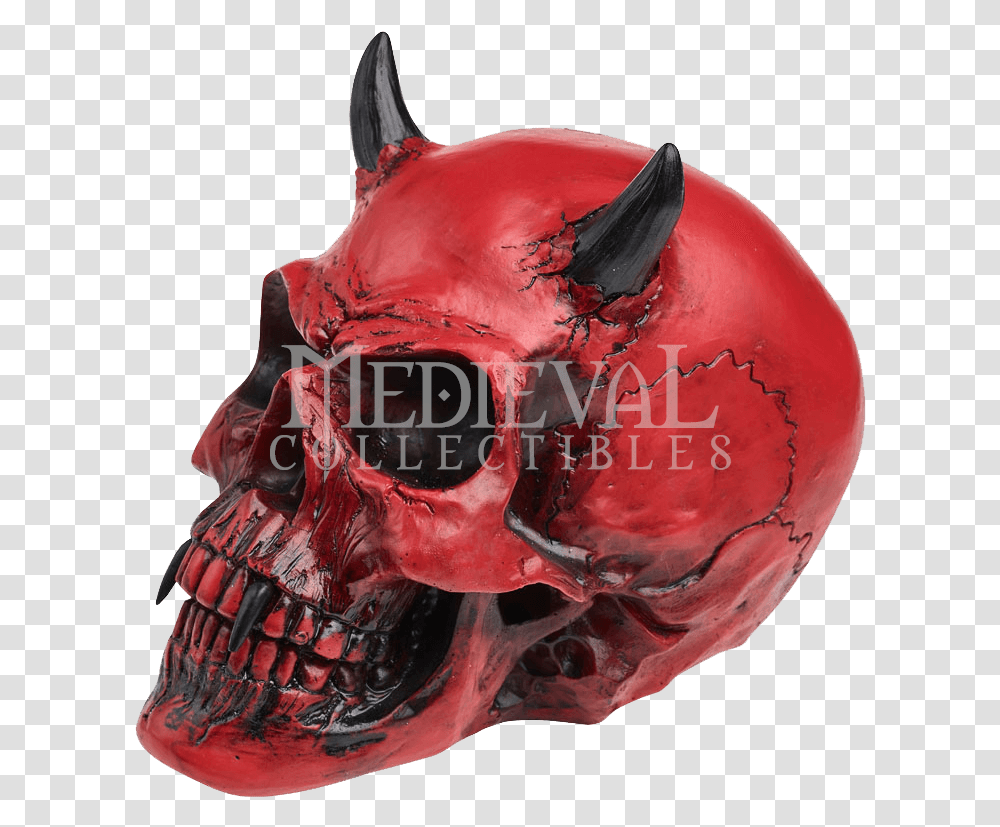 Demon Head Devil Horns On Skull, Apparel, Helmet, Crash Helmet Transparent Png
