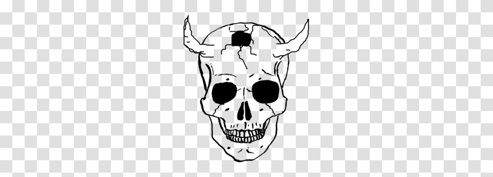 Demon Skull Clip Art, Stencil, Silhouette Transparent Png
