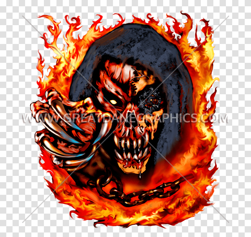 Demonic Skull, Fire, Dragon, Bonfire, Flame Transparent Png