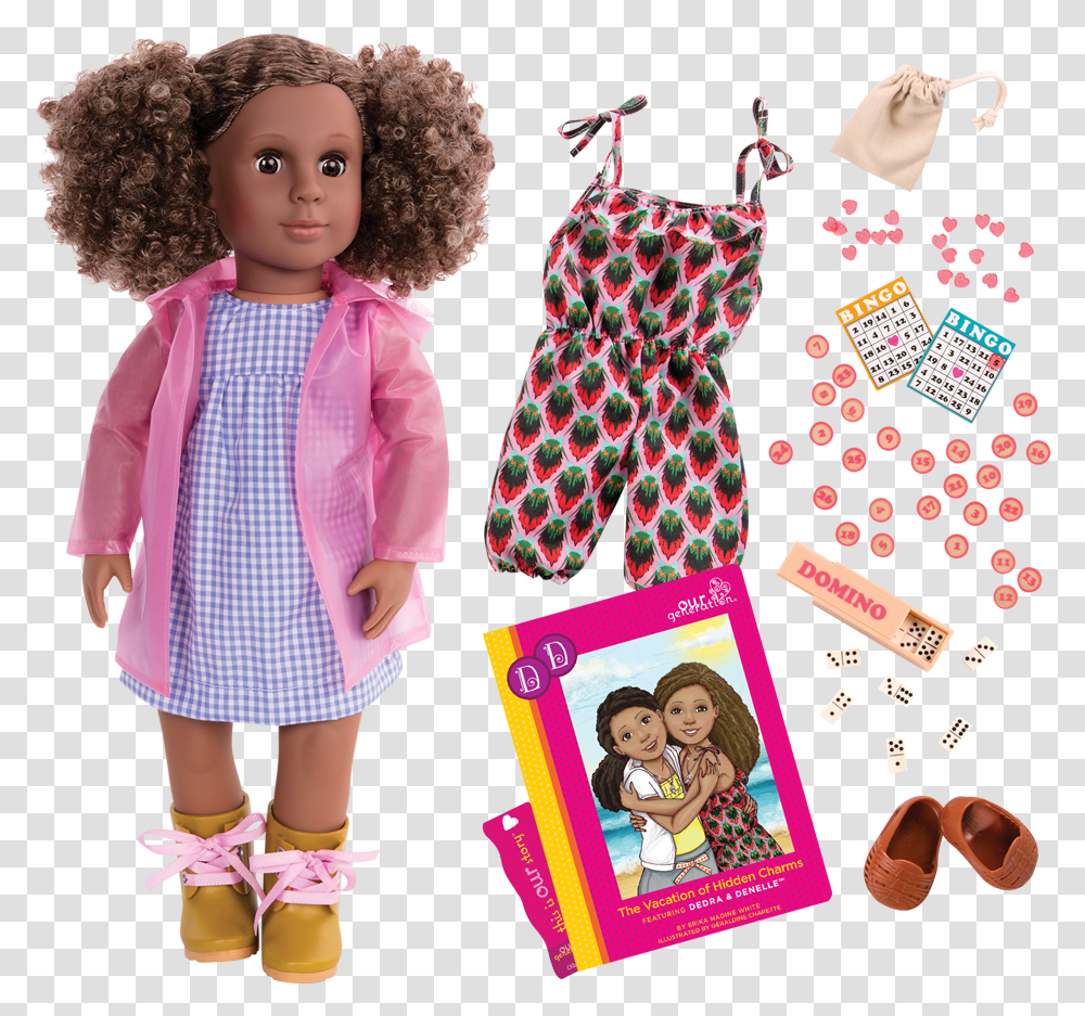Denelle 18 Inch Deluxe Doll With Rain Gear And Storybook, Toy, Person, Human Transparent Png