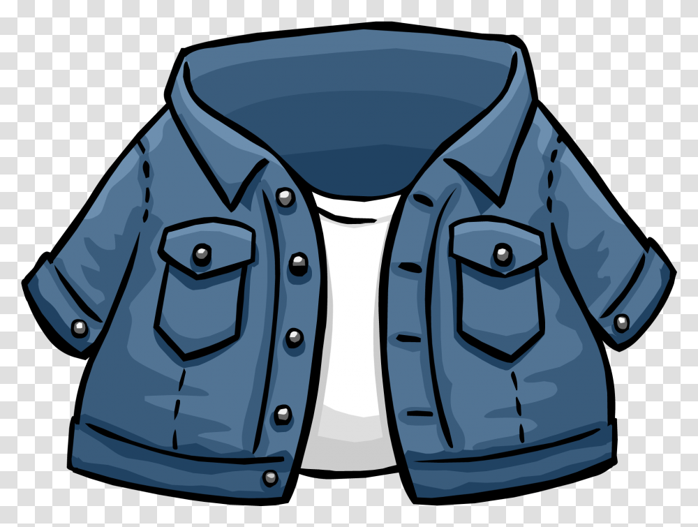 Denim Jacket Clipart Club Penguin Jacket, Clothing, Apparel, Coat, Shirt Transparent Png