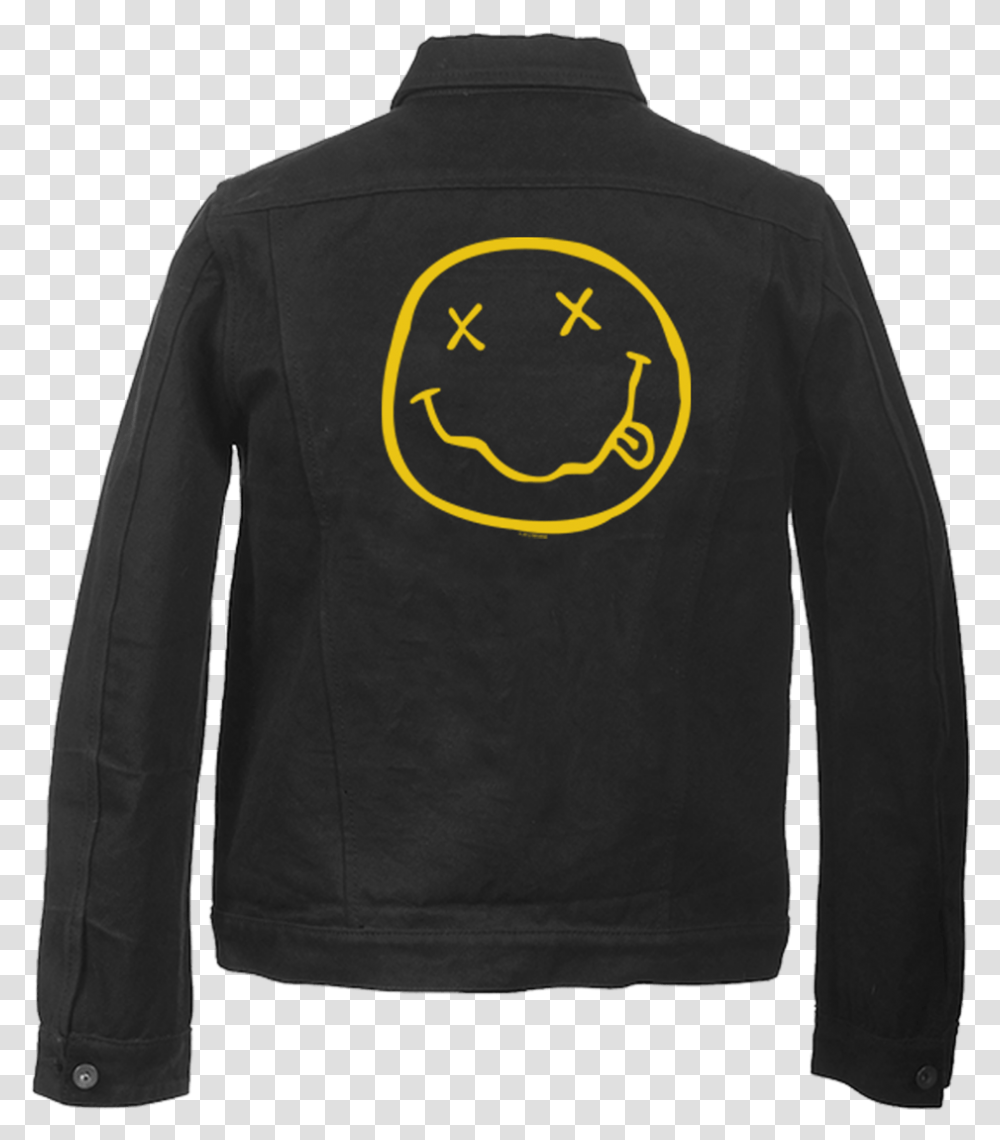 Denim Jacket Nirvana Smiley, Sleeve, Clothing, Apparel, Long Sleeve Transparent Png