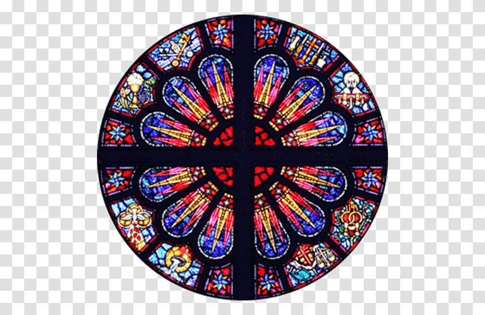 Dennehys Cross Church Rose Window, Rug, Stained Glass Transparent Png