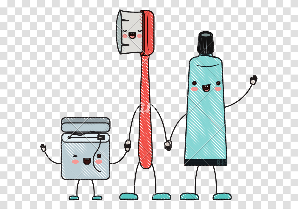 Dental Floss Toothbrush And Toothpaste Character Comic Toothbrush And Toothpaste, Tie, Accessories, Accessory, Necktie Transparent Png