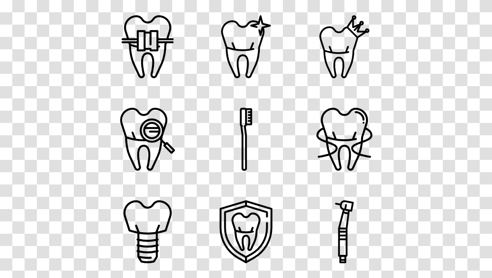 Dentist Tools And Teeth Christmas Icons Vector, Gray, World Of Warcraft Transparent Png