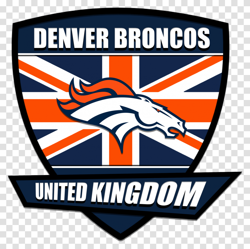 Denver Broncos Uk Logo Denver Broncos, Label, Sports Car Transparent Png