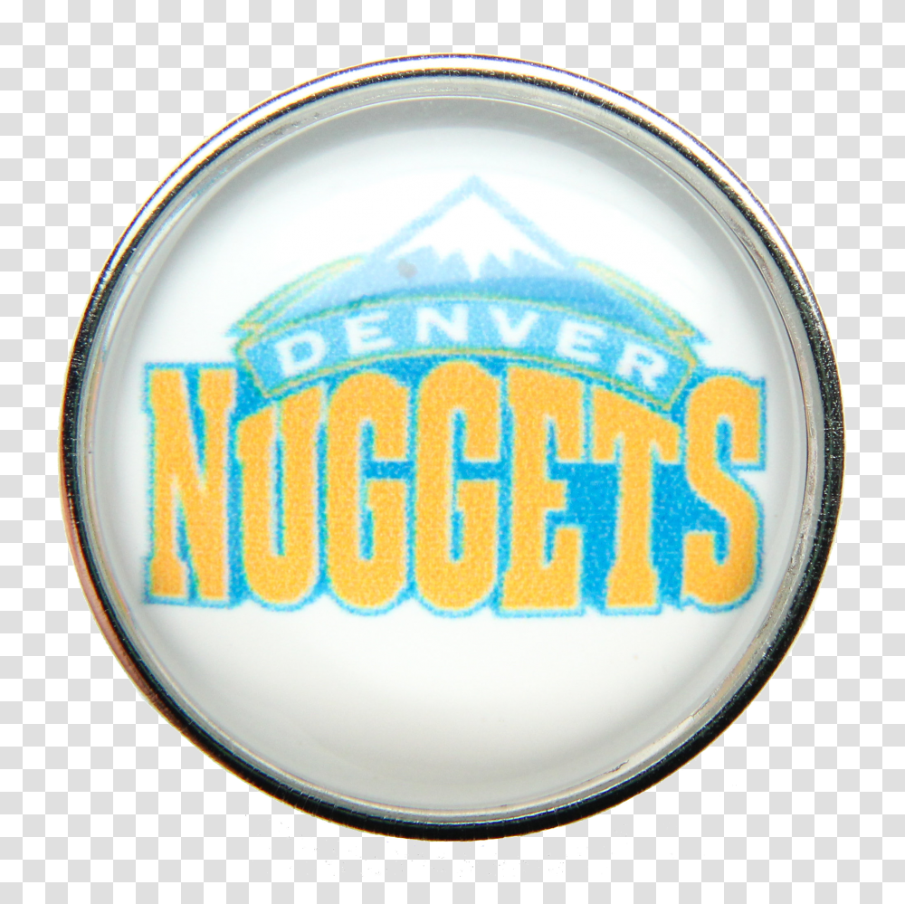 Denver Nuggets Nba Basketball Logo Snap Charm, Trademark, Word, Badge Transparent Png