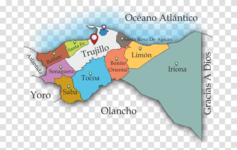 Departamento De Colon Y Sus Municipios, Plot, Map, Diagram, Vegetation Transparent Png