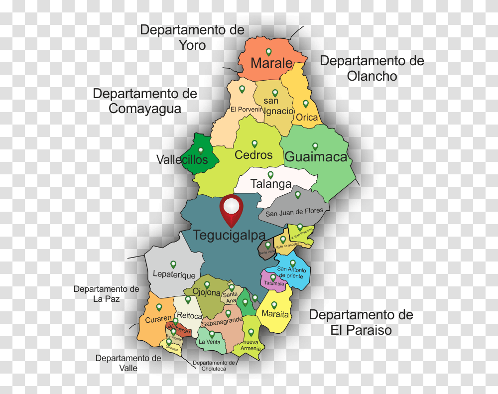 Departamento De Francisco Morazan, Map, Diagram, Plot, Atlas Transparent Png