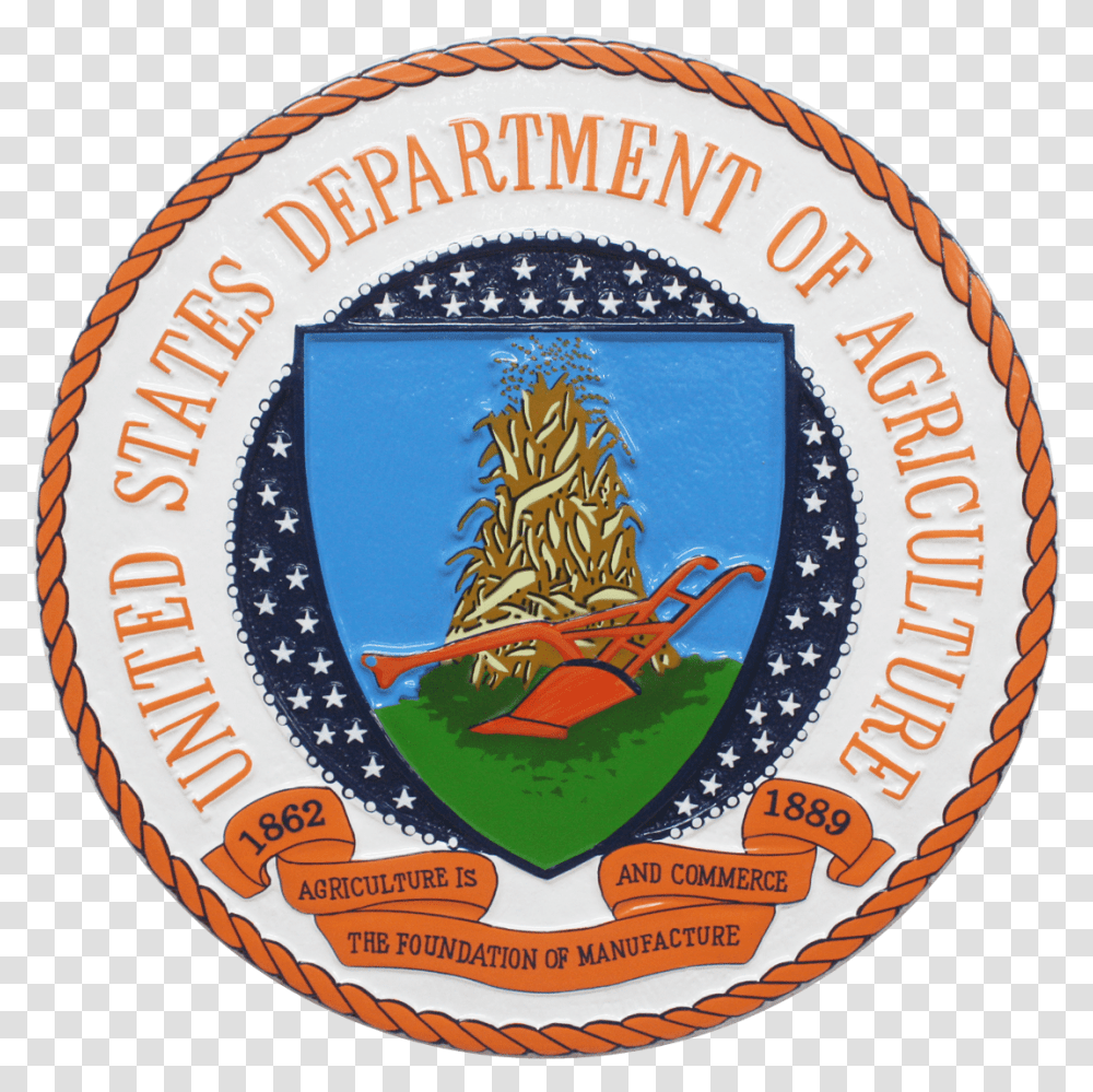 Department Of Agriculture Seal, Logo, Trademark, Vegetation Transparent Png