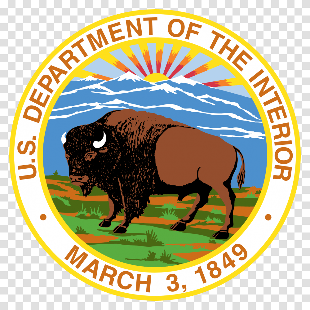 Department Of Interior Logo Us Department Of Interior Logo, Trademark, Buffalo, Wildlife Transparent Png