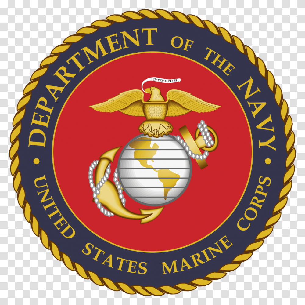 Department Of The Navy Us Marine Corps Logo, Trademark, Emblem, Label Transparent Png