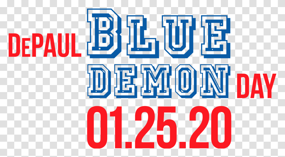 Depaul Blue Demon Day January 25 Graphic Design, Number, Alphabet Transparent Png