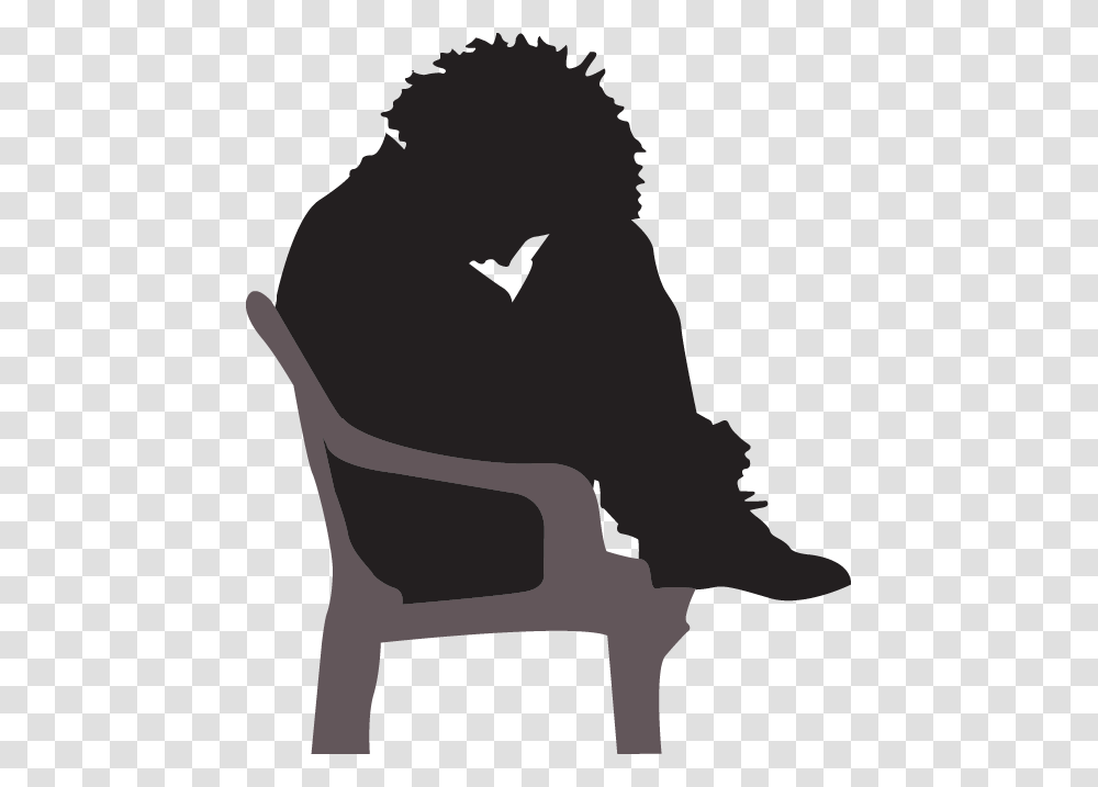 Depressed Cancer Awakens Depression, Silhouette, Person, Furniture, Outdoors Transparent Png