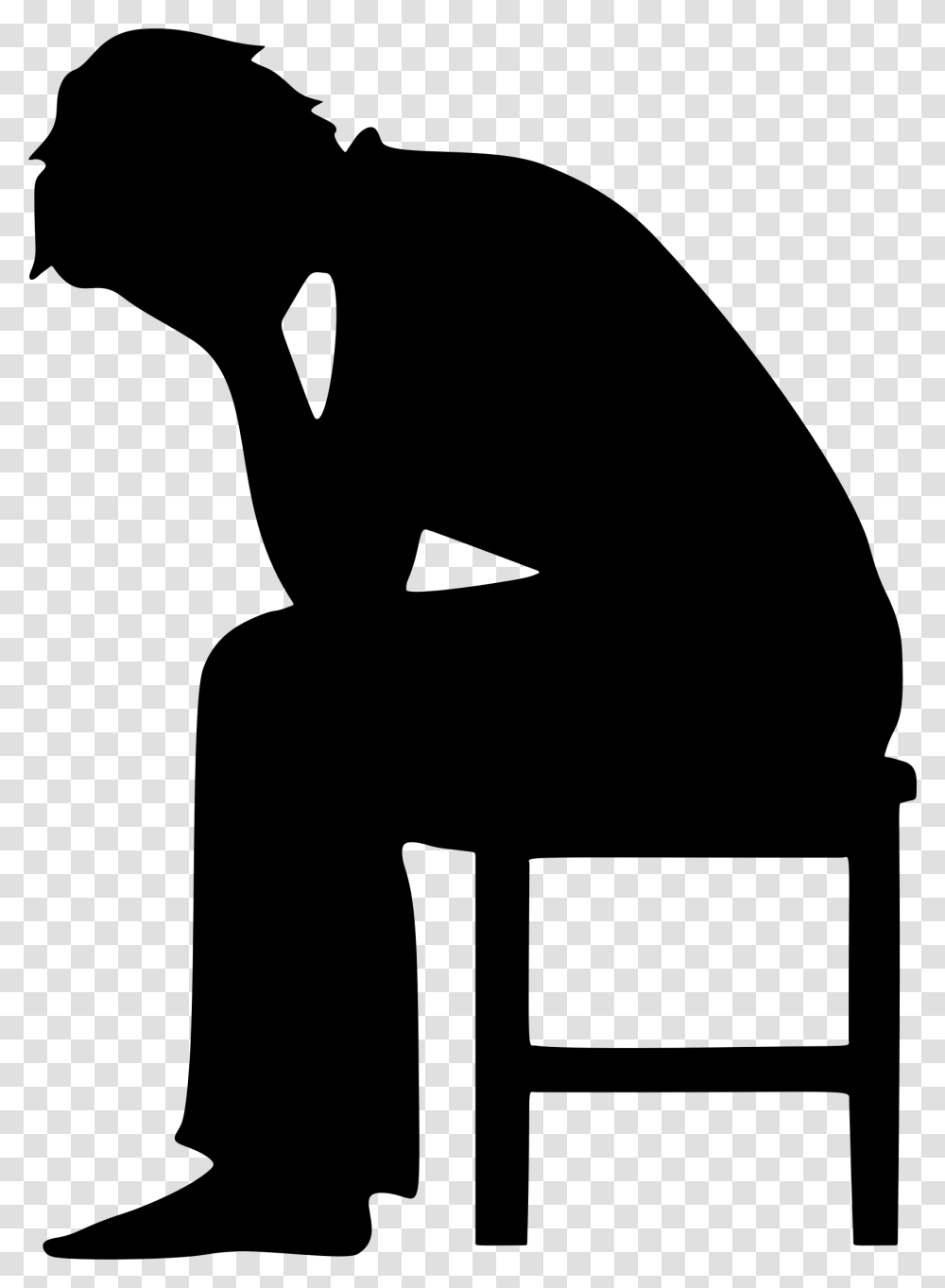 Depressed Man Silhouette, Gray, World Of Warcraft Transparent Png