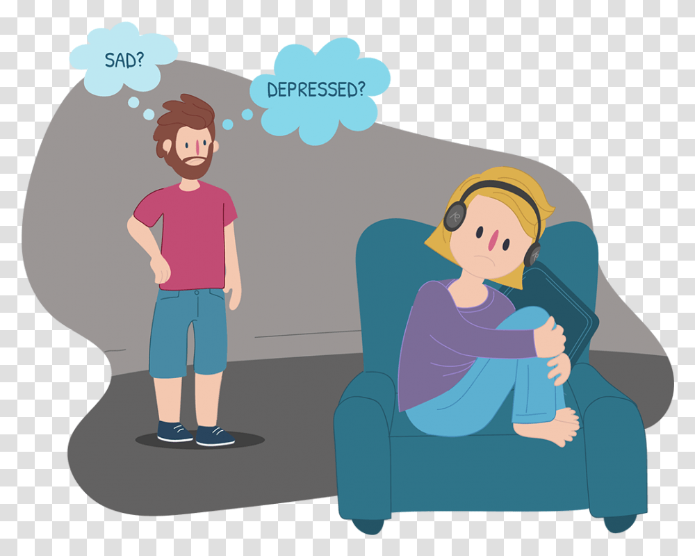 Depression In Kids And Teens Depression Kids Help Line, Furniture, Person, Human, Sitting Transparent Png