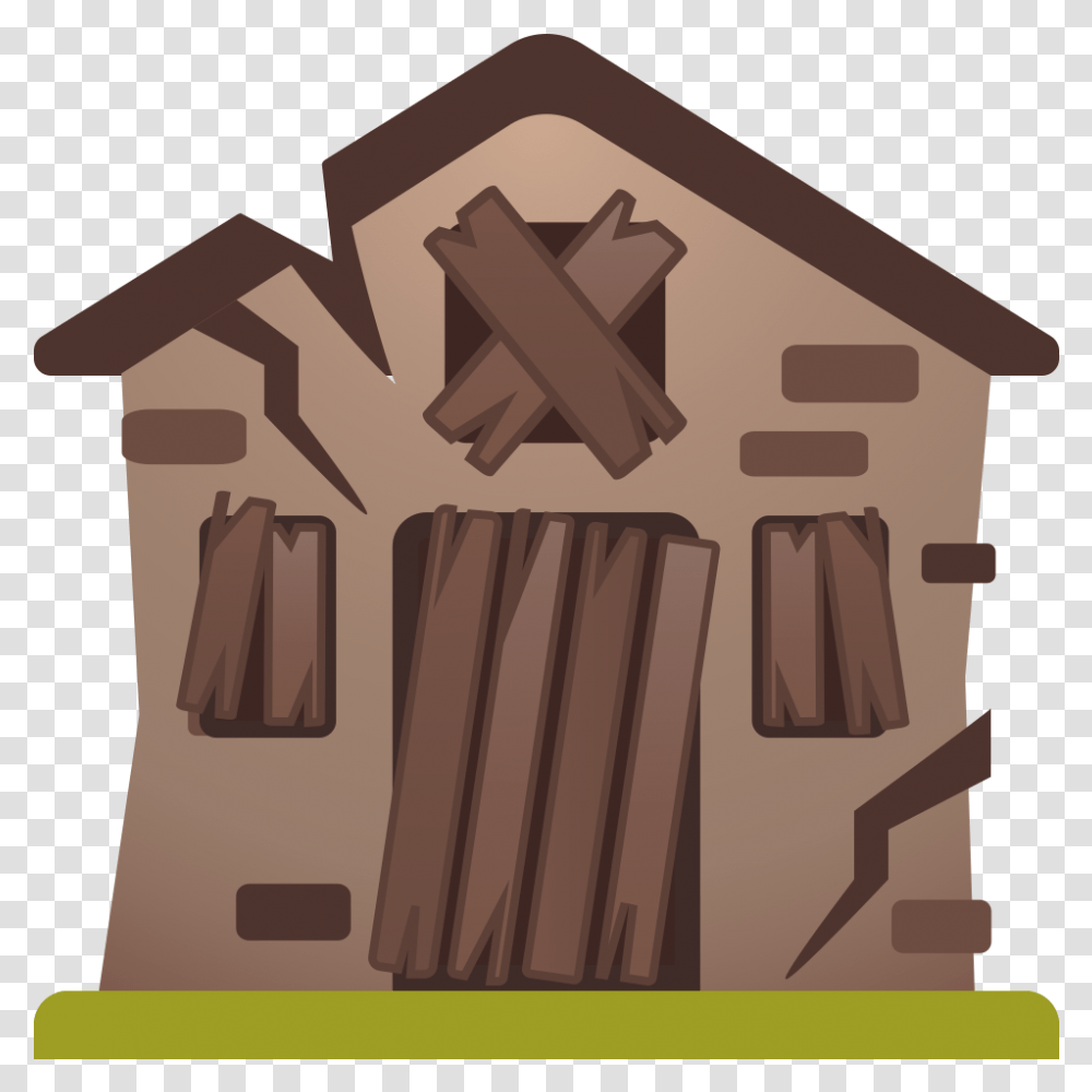 Derelict House Icon Derelict House Emoji, Building, Outdoors, Word Transparent Png