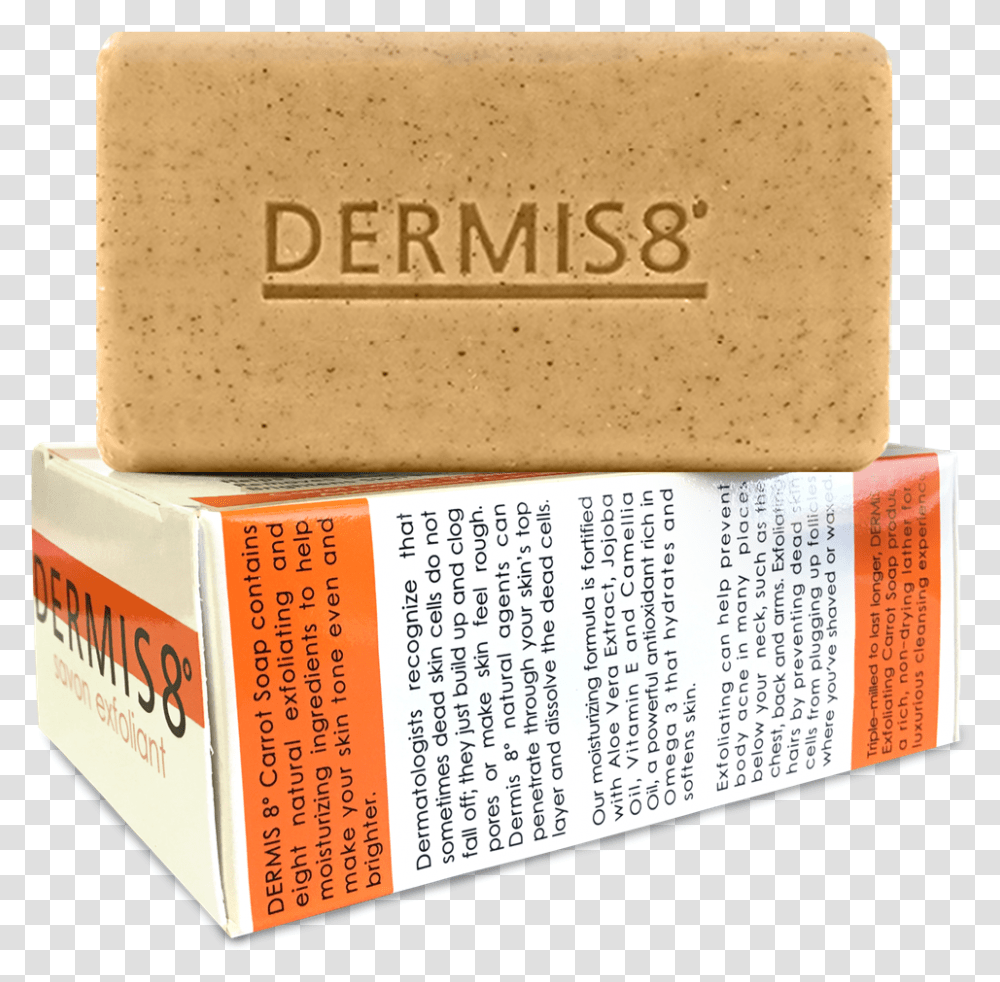 Dermis 8 Exfoliating Carrot Amp Vitamin E Bar Soap, Box Transparent Png